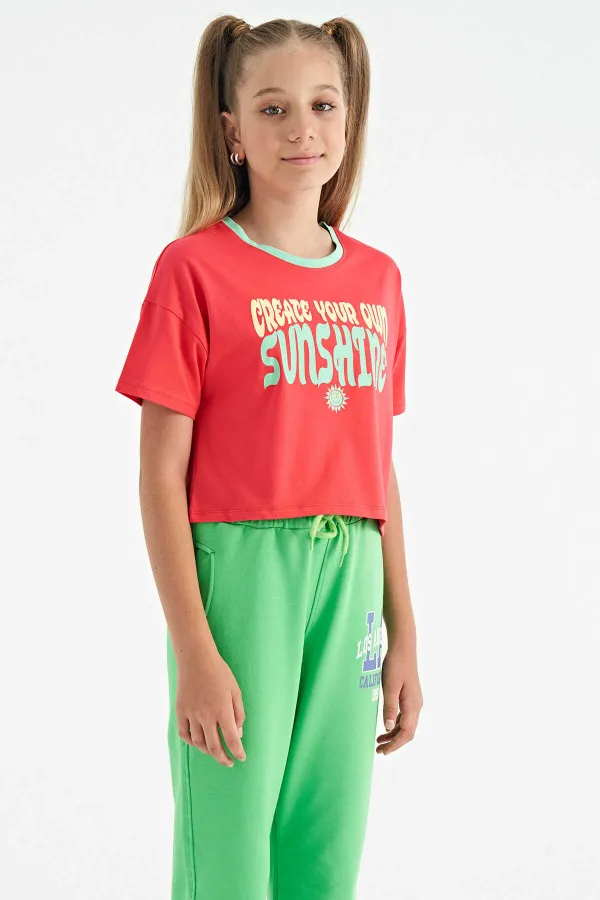 T-shirt Tommylife Wholesale Rose Gold Printed Round Neck Oversize Short Sleeve Girls - 75111