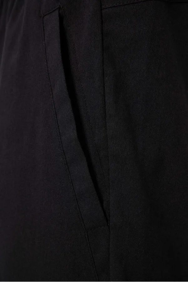 Short chino extensible léger, coupe standard, tissé, Tommylife Wholesale, noir, référence 81292