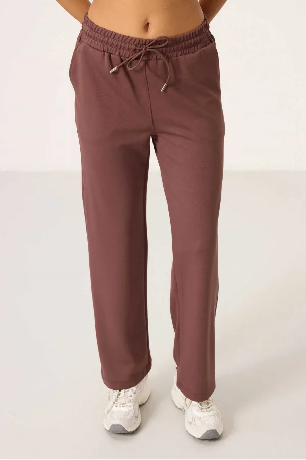 Ensemble tunique de survêtement à capuche oversize pour femme Tommylife, texture douce, vente en gros - 95348 Marron