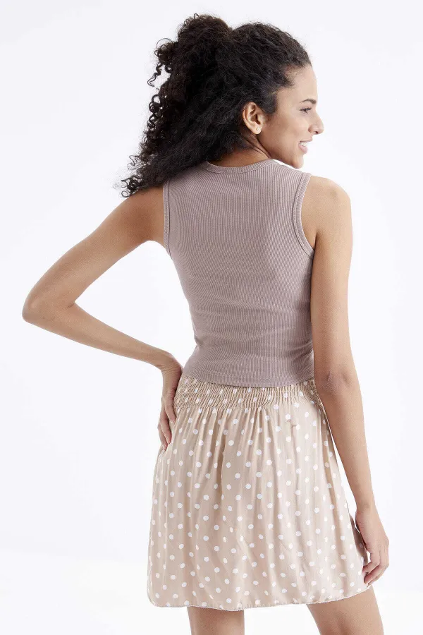 Tommylife Wholesale Camel Basic Sleeveless O-Neck Women's Crop Top Tank Top - 97204