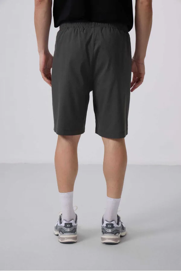 Short chino extensible léger, coupe standard, tissé, Tommylife Wholesale 81290 Anthracite