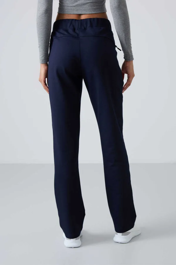 Tommylife Wholesale Indigo Women's Sweatpants with Zipper Pockets, Comfortable Fit, Classic Leg - 94195