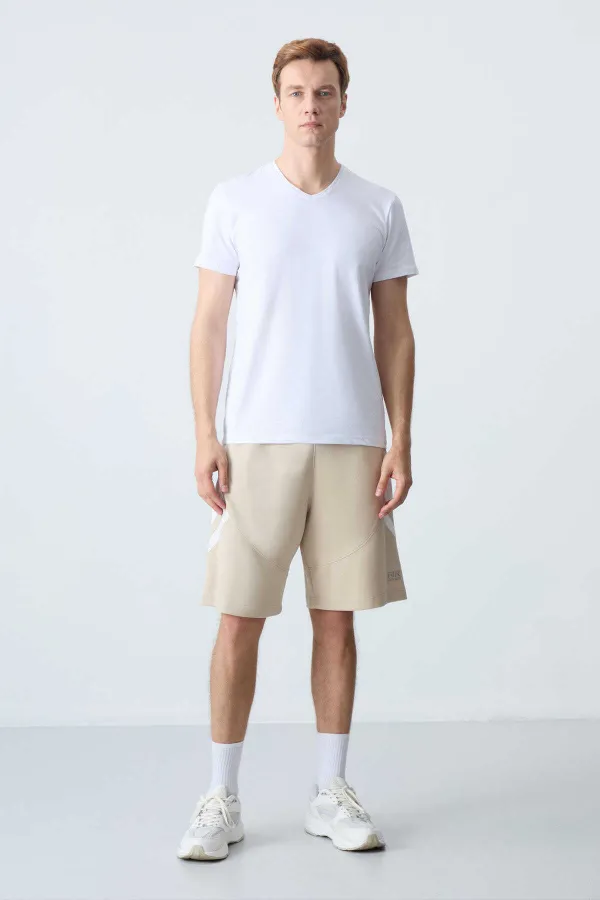 Short basique confort Tommylife pour homme, couleur beige, référence 81281.