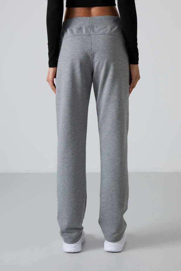 Pantalon de survêtement Tommylife pour femme, gris chiné, avec poches zippées, coupe confortable et jambes classiques - 94195