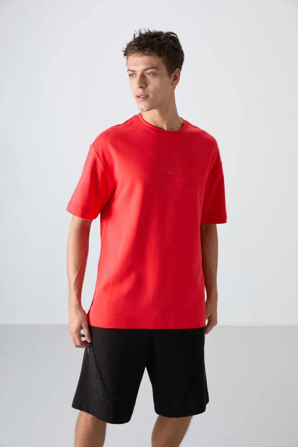 Tommylife Toptan O Yaka Oversize Baskılı Erkek T-Shirt 88324 Fiesta