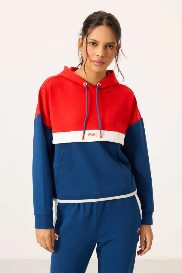 Tommylife Wholesale Parliament Hooded Color Block Women's Tracksuit Set - 95327