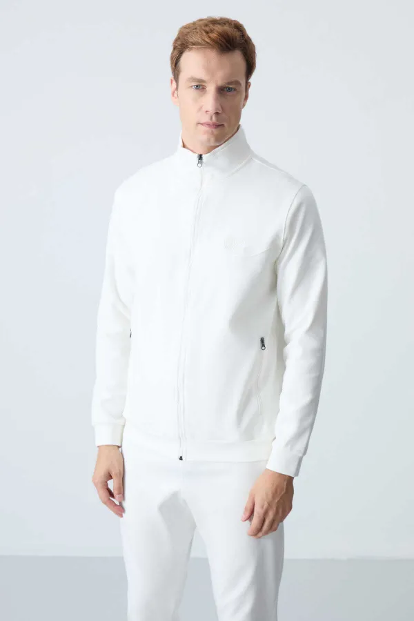 Tommylife Toptan Hugo Rahat Kalıp Jogger Erkek Eşofman Takım 85198 Ekru