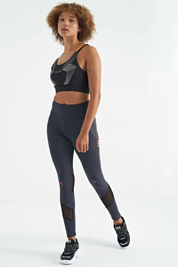 Bustier Tommylife Wholesale noir imprimé dos croisé en tissu scuba coupe slim pour femme - 97273