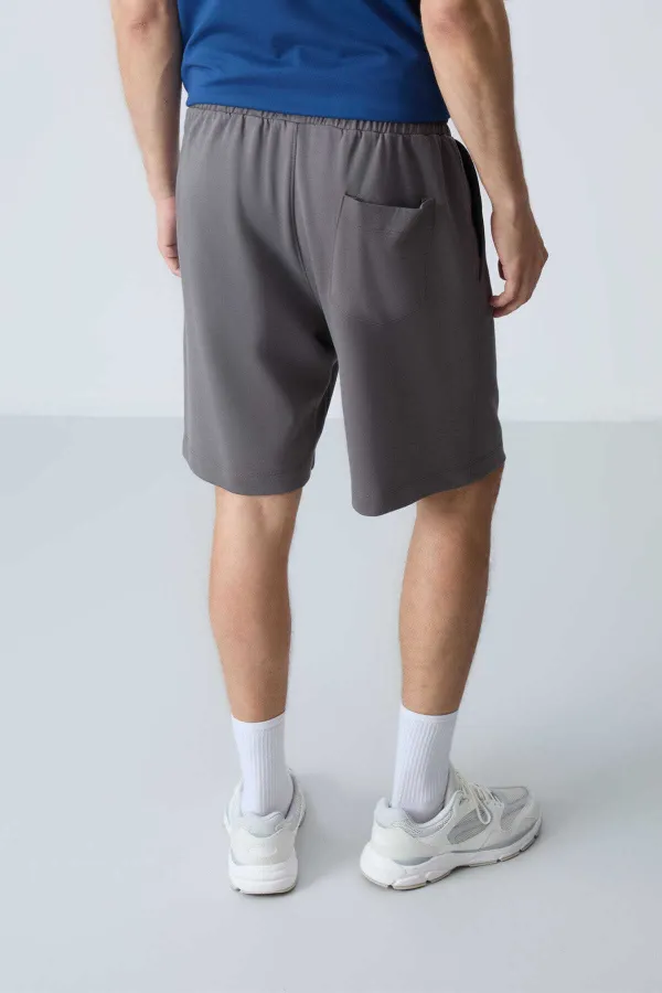 Tommylife Toptan Comfort Fit Basic Erkek Şort 81275 Koyu Gri