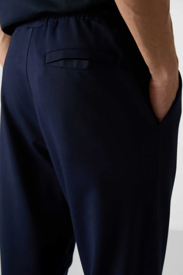 Tommylife Toptan Comfort Fit Nakışlı Erkek Jogger Eşofman Alt 82123 İndigo