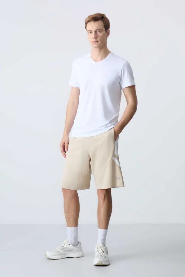 Short basique confort Tommylife pour homme, couleur beige, référence 81281.