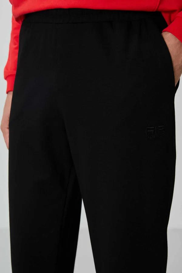 Tommylife Toptan Herbert Standart Kalıp Dik Yaka Erkek Eşofman Takım 85233 Fiesta - Siyah