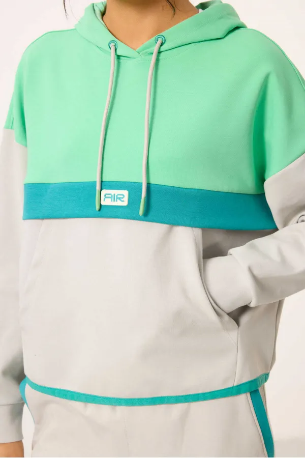 Survêtement à capuche Tommylife pour femme, color block, en gros - 95327