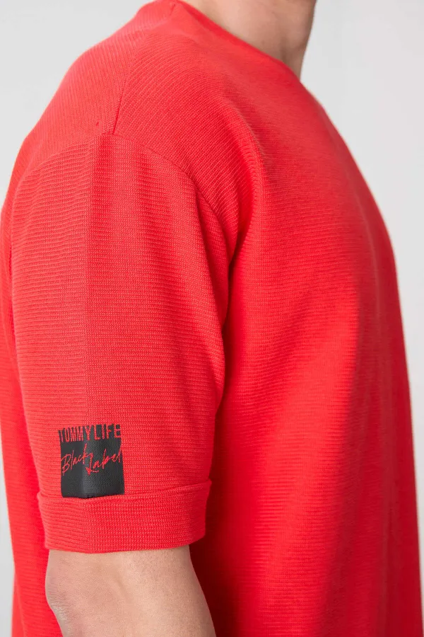 Tommylife Toptan O Yaka Oversize Basic Erkek T-Shirt 88339 Fiesta