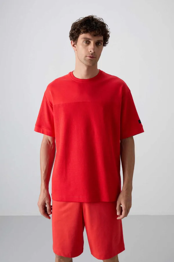 Tommylife Toptan O Yaka Oversize Basic Erkek T-Shirt 88340 Fiesta