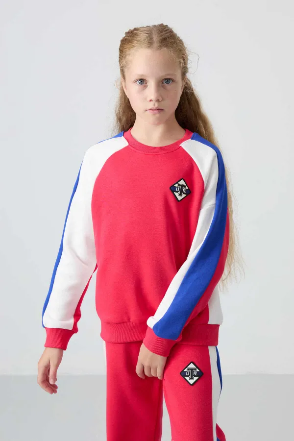 Ensemble de survêtement Tommylife Wholesale pour filles de 7 à 15 ans, col rond, coupe standard, réf. 75165 Viva Red
