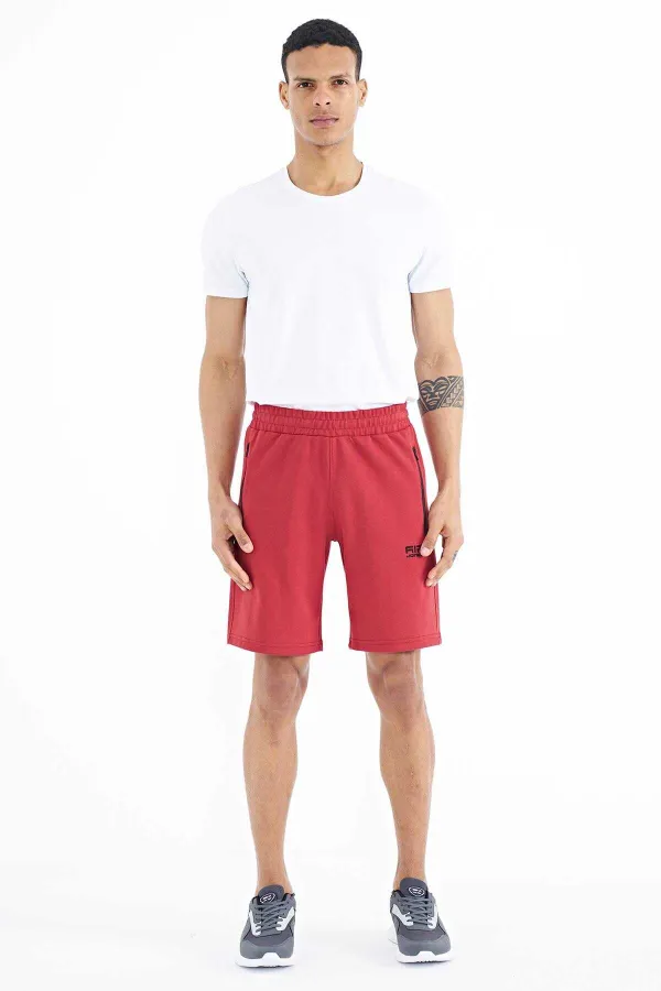 Tommylife Toptan Ryan Standart Kalıp Basic Erkek Şort 81239 Kırmızı