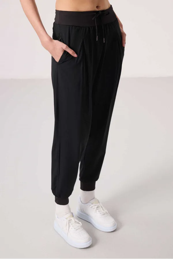 Pantalon Tommylife Wholesale en polyester, coupe standard, à poches, pour femme - 94677 Noir