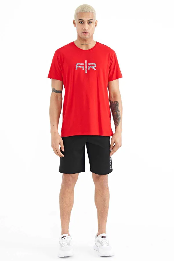 T-shirt homme Tommylife Wholesale Boris, col rond, coupe standard, imprimé, rouge, référence 88206