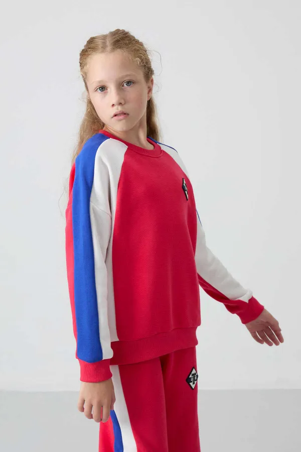 Ensemble de survêtement Tommylife Wholesale pour filles de 7 à 15 ans, col rond, coupe standard, réf. 75165 Viva Red