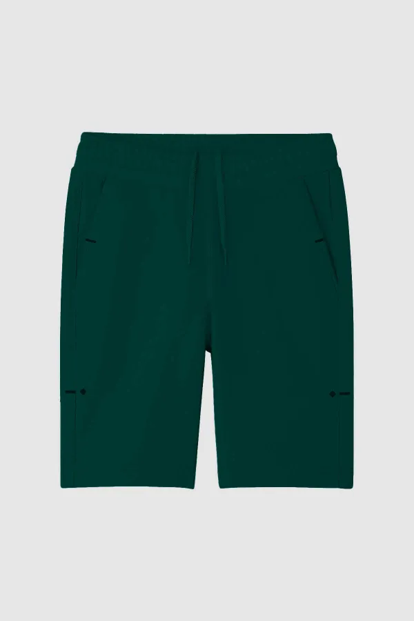 Short homme grande taille Tommylife, coupe décontractée, vert pin, cordon de serrage et poches - 81297