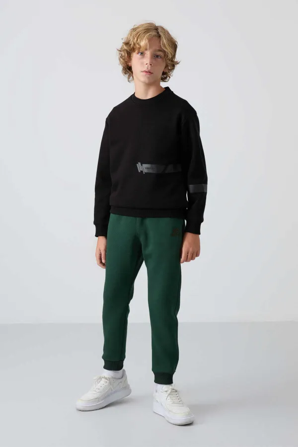 Pantalon de jogging Tommylife Wholesale pour garçon, coupe standard, vert pin, référence 11224