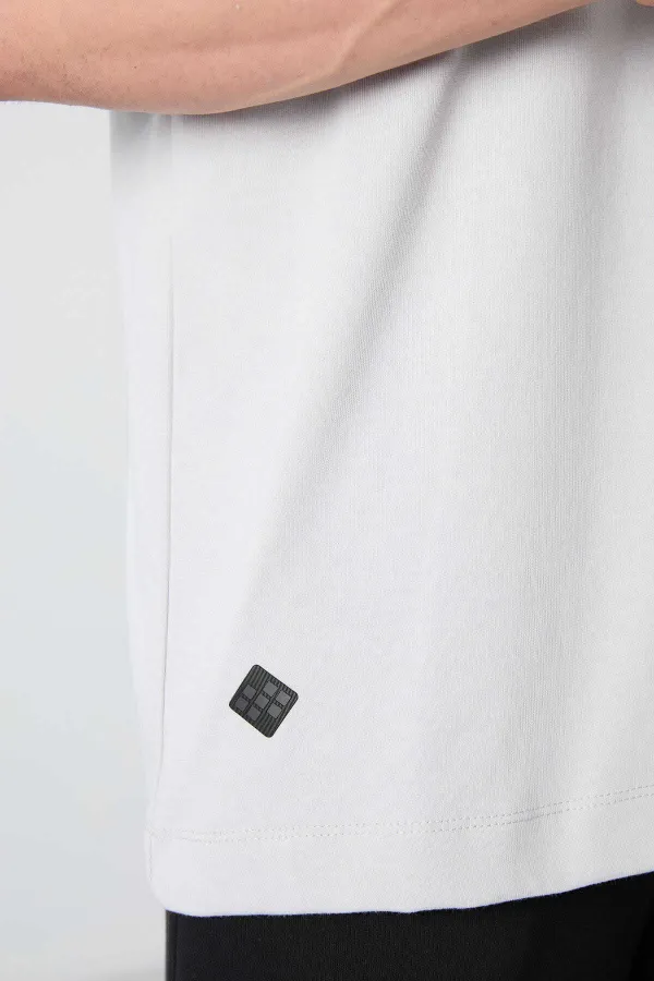 Tommylife Wholesale Crew Neck Oversize Printed Men's T-Shirt 88332 Stone