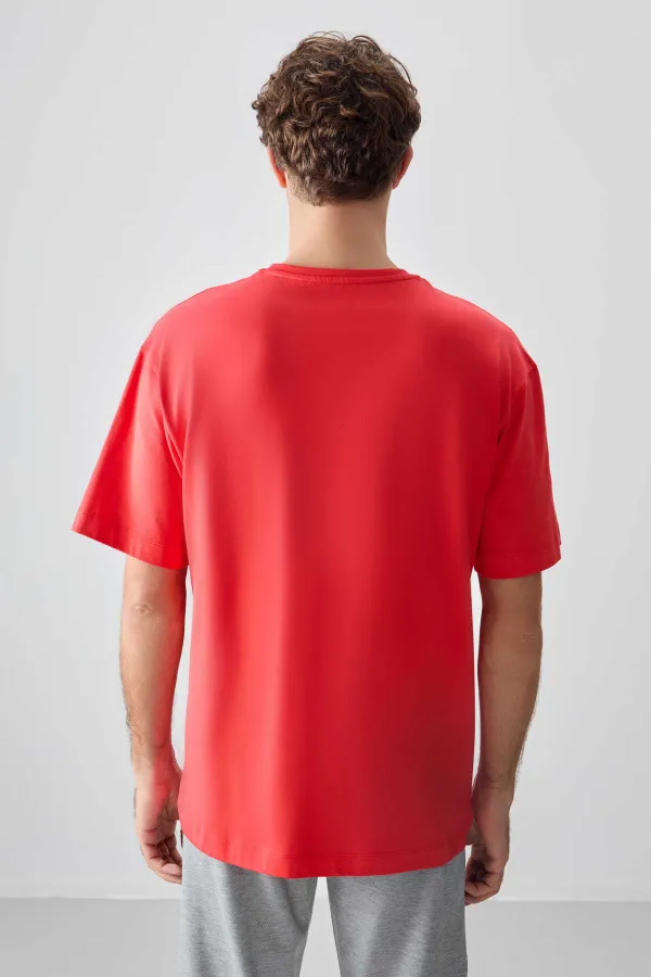 Tommylife Toptan O Yaka Oversize Baskılı Erkek T-Shirt 88355 Fiesta