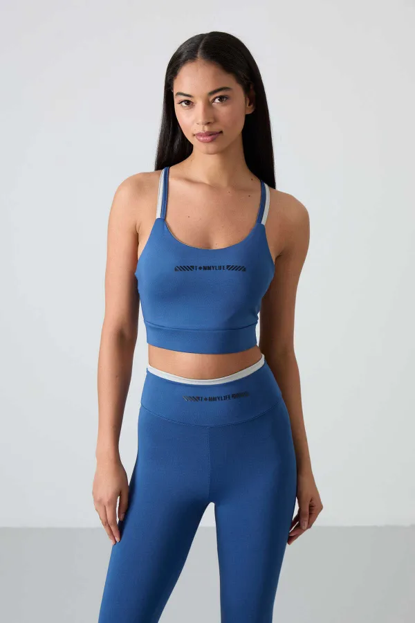 Tommylife Toptan Yüksek Bel Dar Paça Kadın Büstiyer Tayt Takım 95333 Parlament