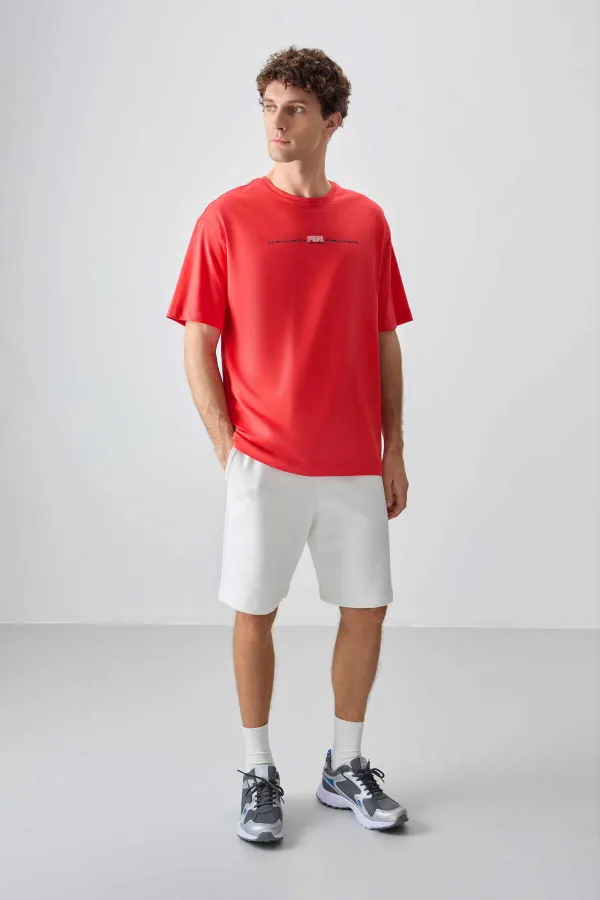 Tommylife Toptan O Yaka Oversize Baskılı Erkek T-Shirt 88357 Fiesta