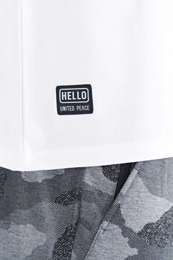 Tommylife Toptan Beyaz Yazı Desen Baskılı Standart Kalıp O Yaka Erkek T-Shirt - 88172