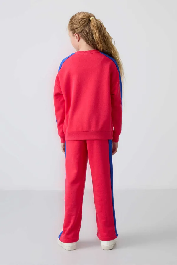 Ensemble de survêtement Tommylife Wholesale pour filles de 7 à 15 ans, col rond, coupe standard, réf. 75165 Viva Red