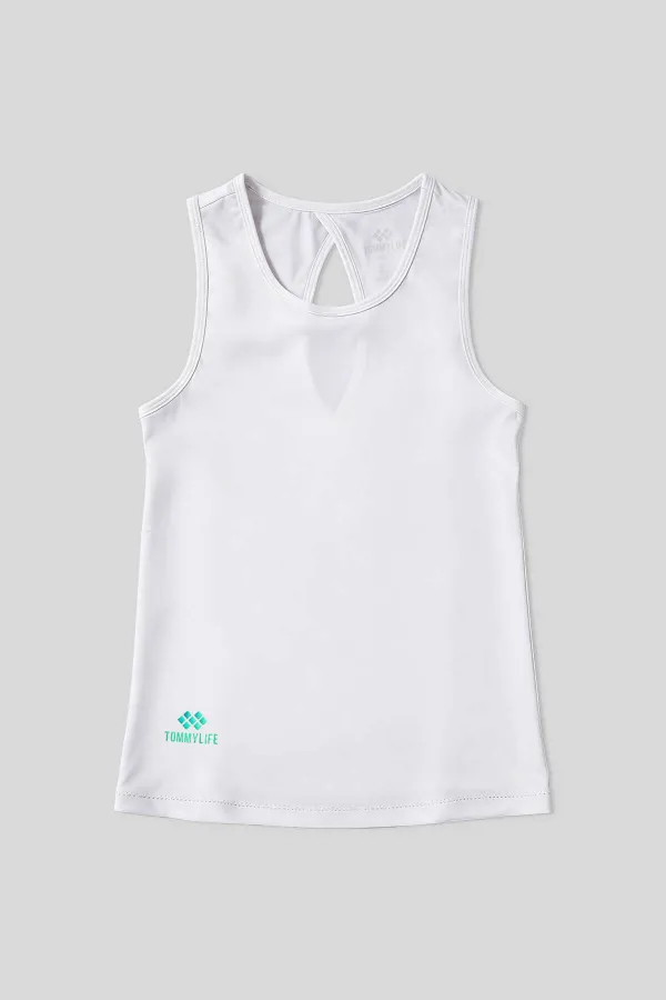 Débardeur de sport blanc Tommylife pour femme, coupe standard, dos croisé - 97296