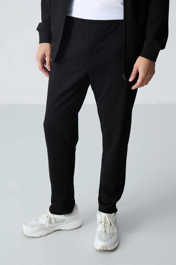 Tommylife Wholesale Casual Fit Basic Men's Tracksuit Set 85260 Black