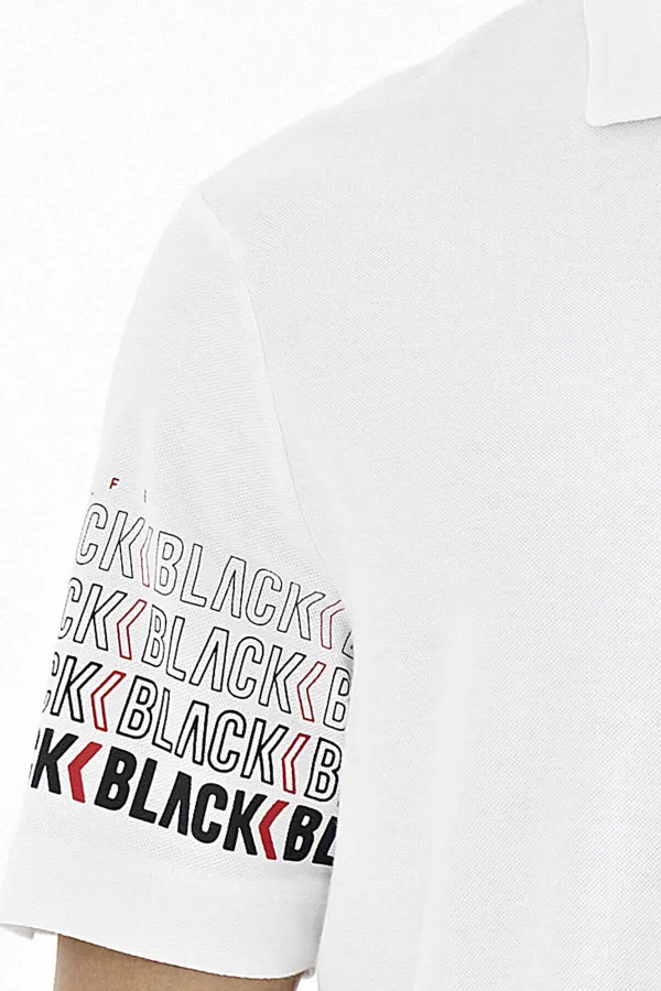 T-shirt homme Tommylife en gros, manches blanches imprimées, col polo, coupe standard - 88240