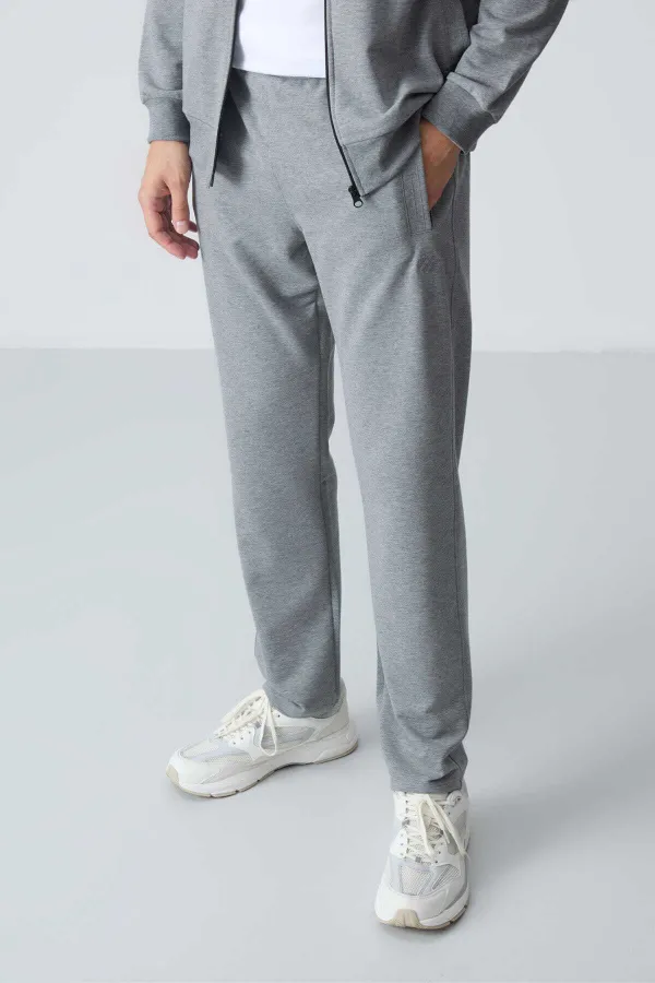 Ensemble de survêtement basique pour homme Tommylife Wholesale, coupe décontractée, gris chiné 85260