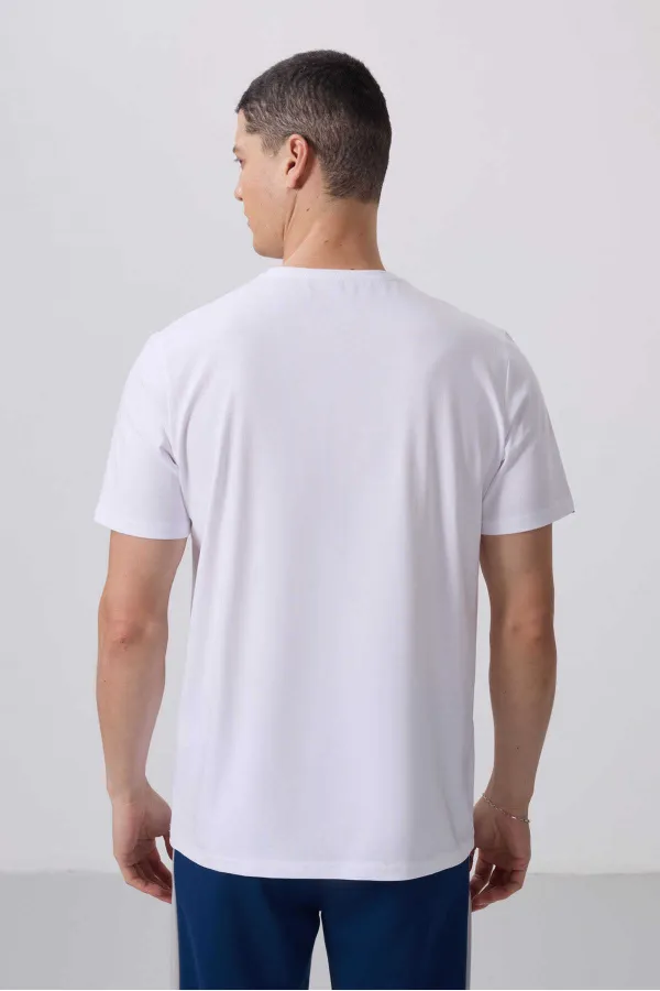 T-shirt basique Tommylife Wholesale à col rond et coupe standard pour homme, référence 87911, blanc