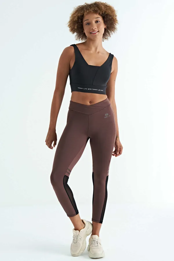 Bustier Tommylife pour femme, imprimé texte noir, color block, coupe slim, tissu scuba - 97271