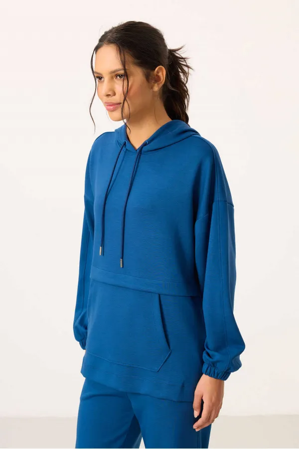 Ensemble tunique de survêtement oversize à capuche et texture douce Tommylife pour femme - 95348 Parliament