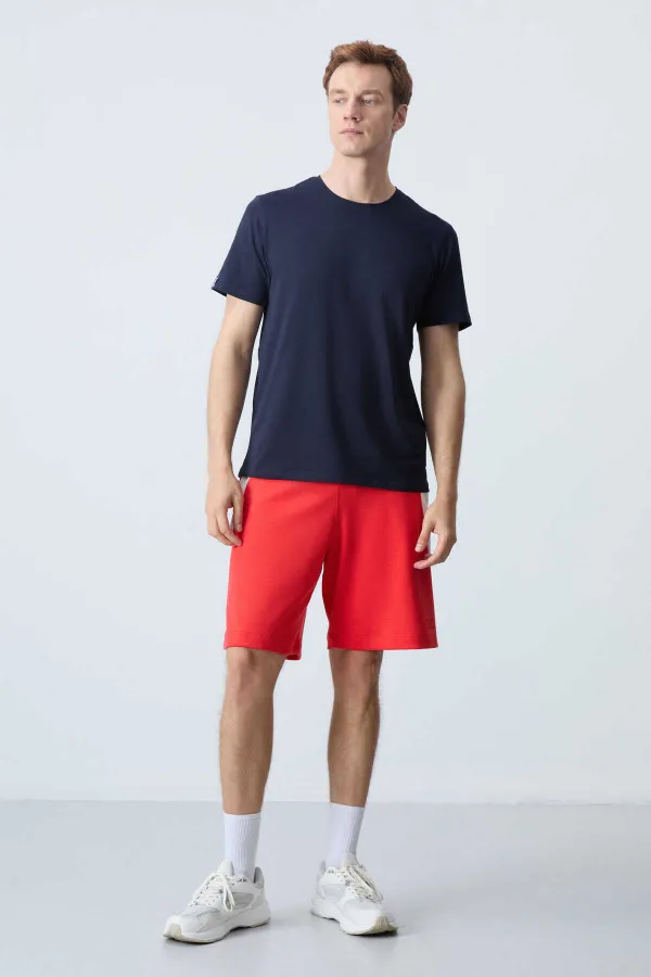 Tommylife Toptan Comfort Fit Basic Erkek Şort 81280 Fiesta