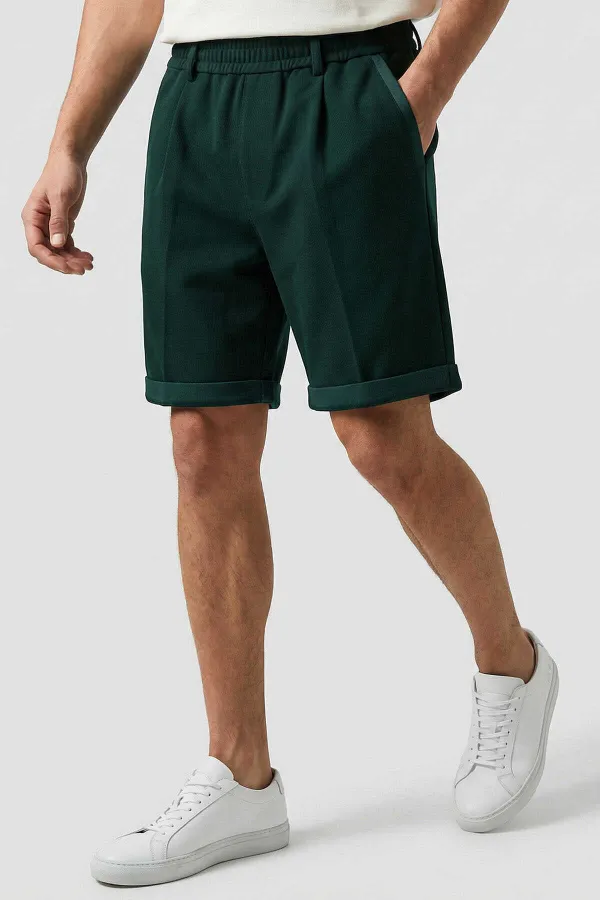 Short basique oversize vert pin Tommylife pour homme avec ceinture - 81285