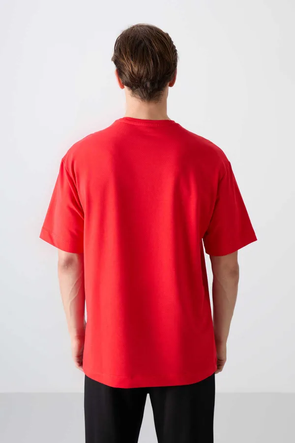 Tommylife Toptan O Yaka Oversize Baskılı Erkek T-Shirt 88344 Fiesta