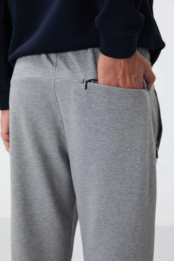 Pantalon de survêtement Tommylife Wholesale Slim Fit Classic Leg pour homme, gris chiné, référence 84669 Pantalon de survêtement Tommylife Wholesale Slim Fit Classic Leg pour homme, gris chiné, référence 84669