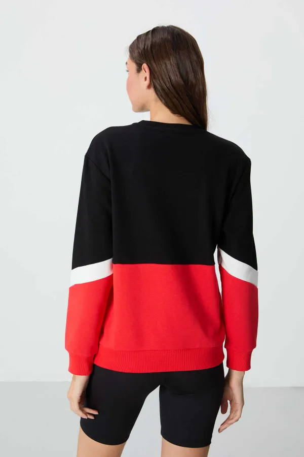 Tommylife Wholesale Crew Neck Oversize Women's Sweatshirt 97289 Black