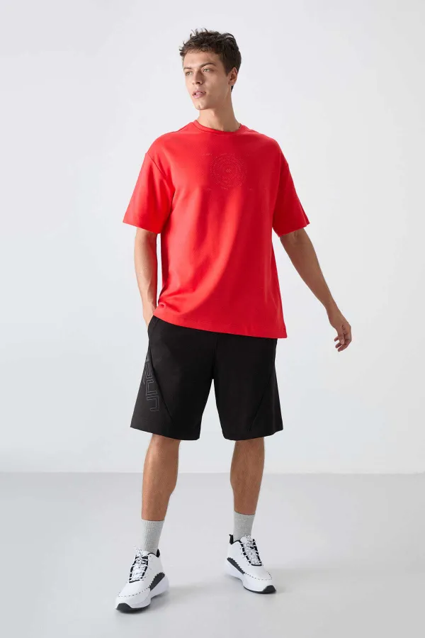 Tommylife Toptan O Yaka Oversize Baskılı Erkek T-Shirt 88324 Fiesta