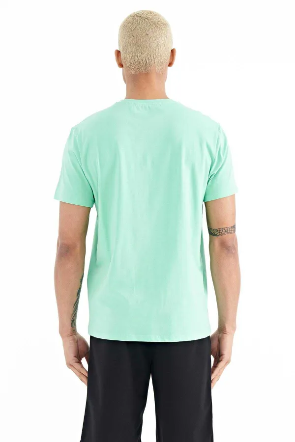 Tommylife Wholesale Donald Trump Crew Neck Standard Fit Printed Men's T-Shirt 88217 Aqua Green
