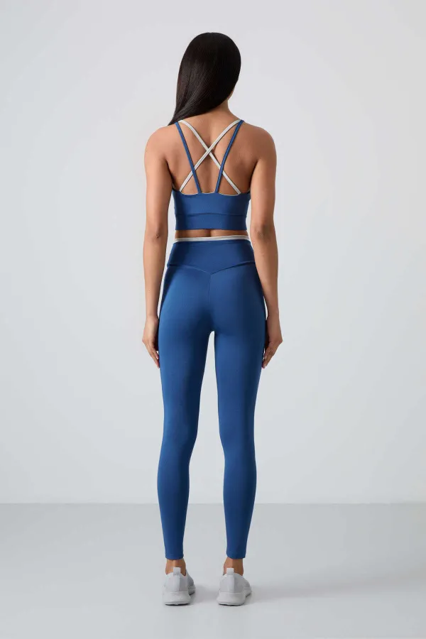 Tommylife Toptan Yüksek Bel Dar Paça Kadın Büstiyer Tayt Takım 95333 Parlament