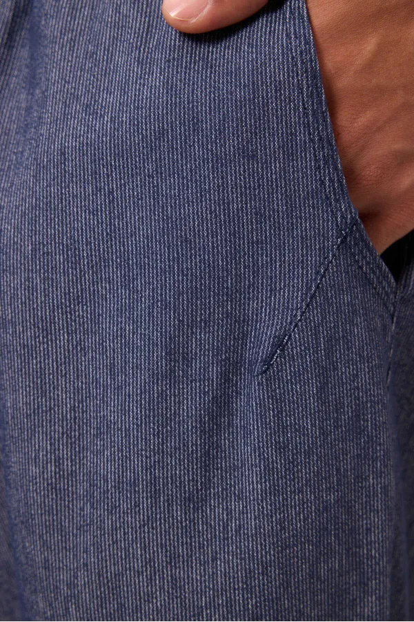 Jean chino extensible léger, coupe standard, tissé, Tommylife Wholesale, bleu marine, référence 82177