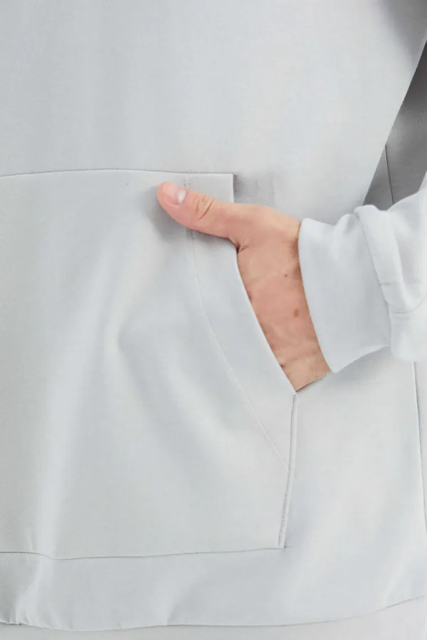 Sweat-shirt homme Tommylife en gros, orné de pierres, col montant, demi-zip et poches - 88278