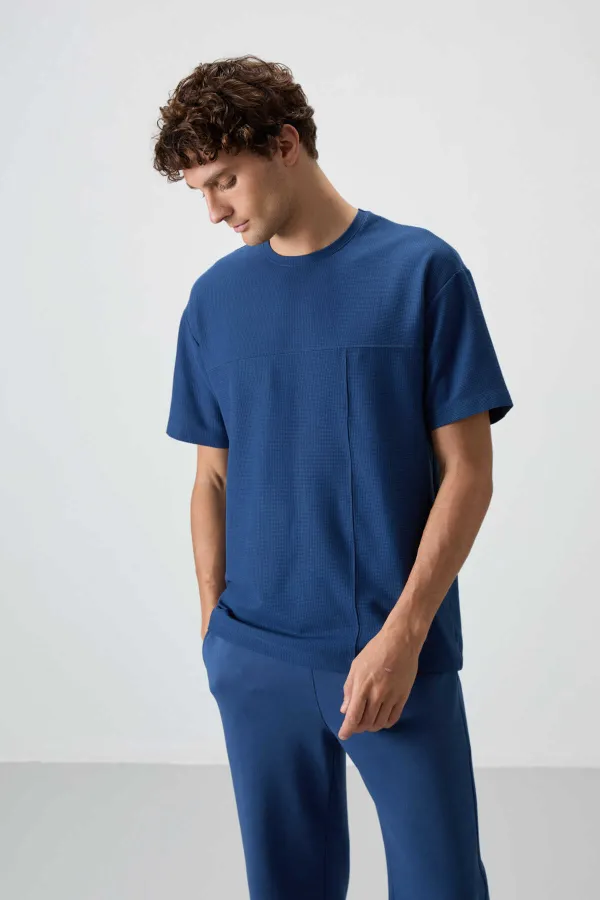 Tommylife Toptan O Yaka Oversize Basic Erkek T-Shirt 88380 Parlament